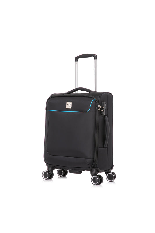 ATX Luggage 55x39x20cm Cabin Suitcase-Lightweight Softshell Carry-ons Approved for Ryanair EasyJet British Airways and More 4 Dual Spinner Wheels and Built-in Combination Lock (ATX786)