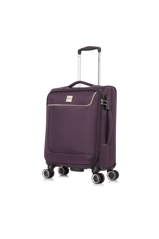 ATX Luggage 55x39x20cm Cabin Suitcase-Lightweight Softshell Carry-ons Approved for Ryanair EasyJet British Airways and More 4 Dual Spinner Wheels and Built-in Combination Lock (ATX786)