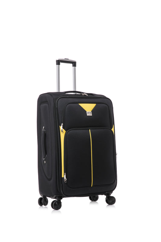 ATX Luggage 28" Large Suitcase Expandable Soft Shell Durable Lightweight Hold Check in Trolley Case with 4 Dual Spinner Wheels and Built-in 3 Digit Combination Lock (ATX634-B)