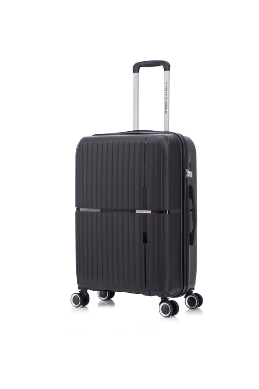 Preston Morgan Medium Suitcase PP Material on 4 Dual Spinner Wheels
