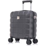 ATX Luggage EasyJet Approved Under Seat Carry on Hard Shell Suitcase with 4 Wheels – Gun Metal Grey
