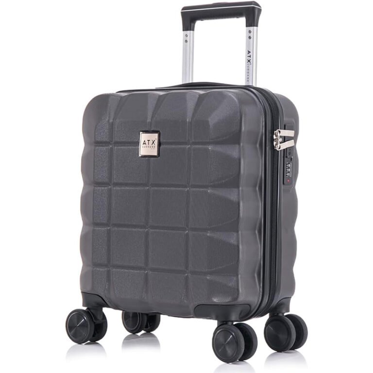 ATX Luggage EasyJet Approved Under Seat Carry on Hard Shell Suitcase with 4 Wheels – Gun Metal Grey